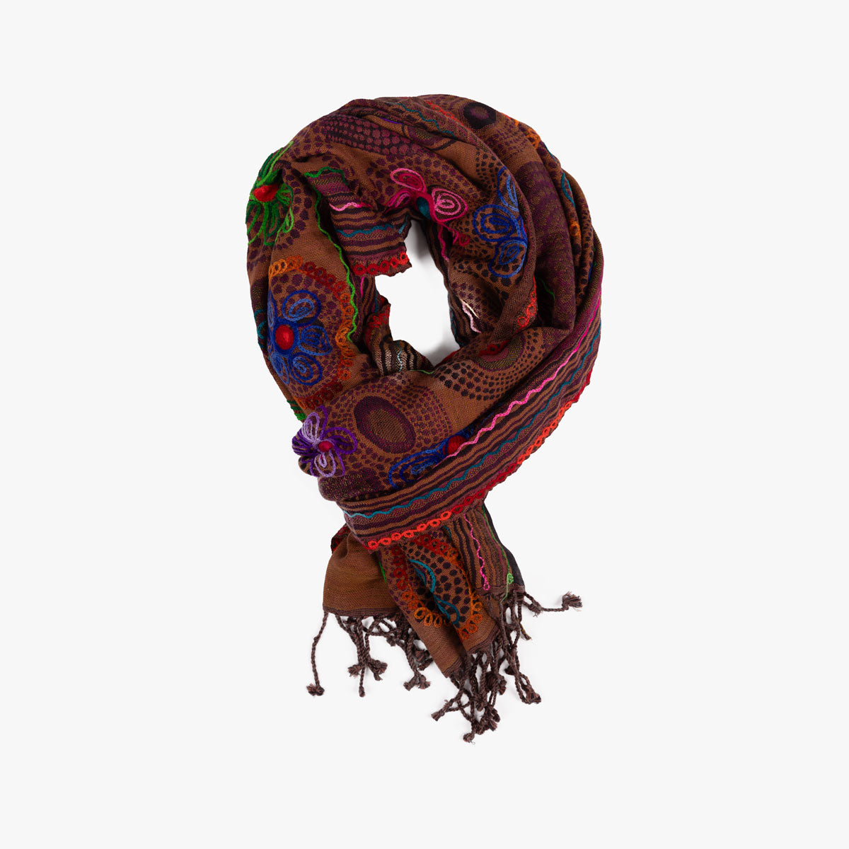 Schal aus Wolle mit bunten Mustern diverse Farben Bild 2