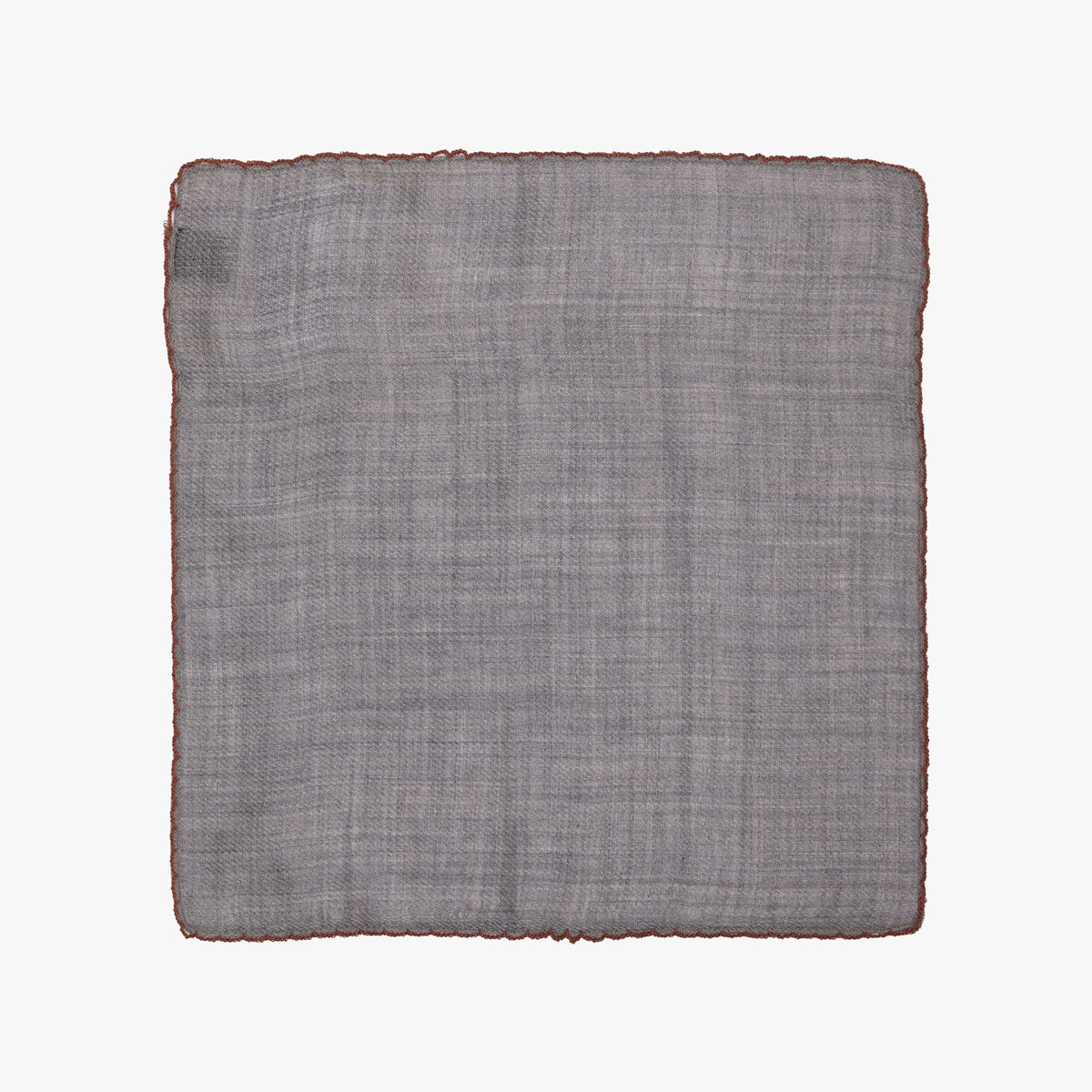 Einstecktuch aus Wolle und Seide in Grau mit braunem Rand grau/braun Bild 2