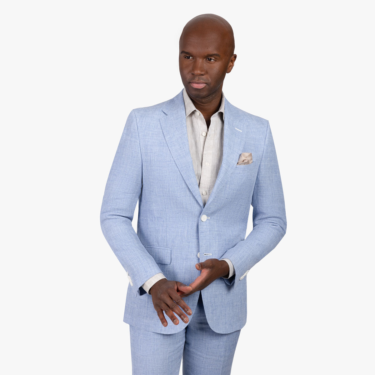 Baukastensakko Prato aus Leinen in hellblau hellblau Bild 1