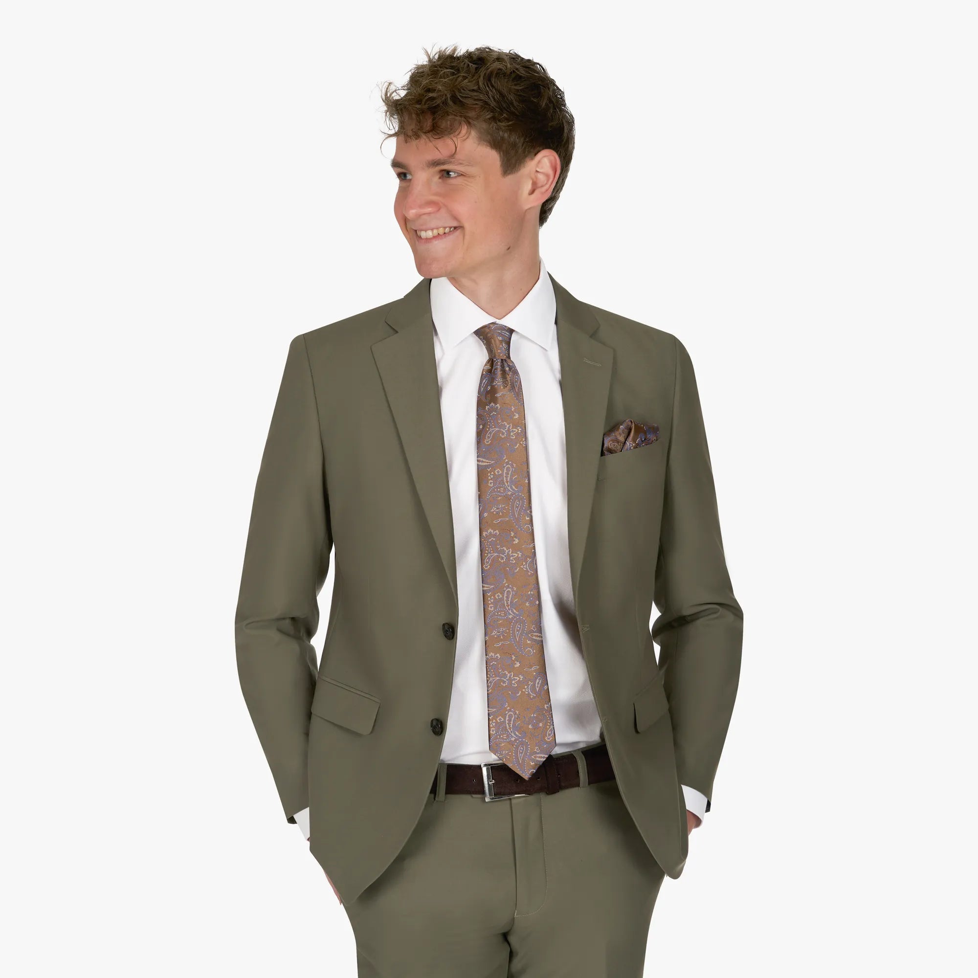 Leichter Anzug Genf in hellgrün olive Bild 2