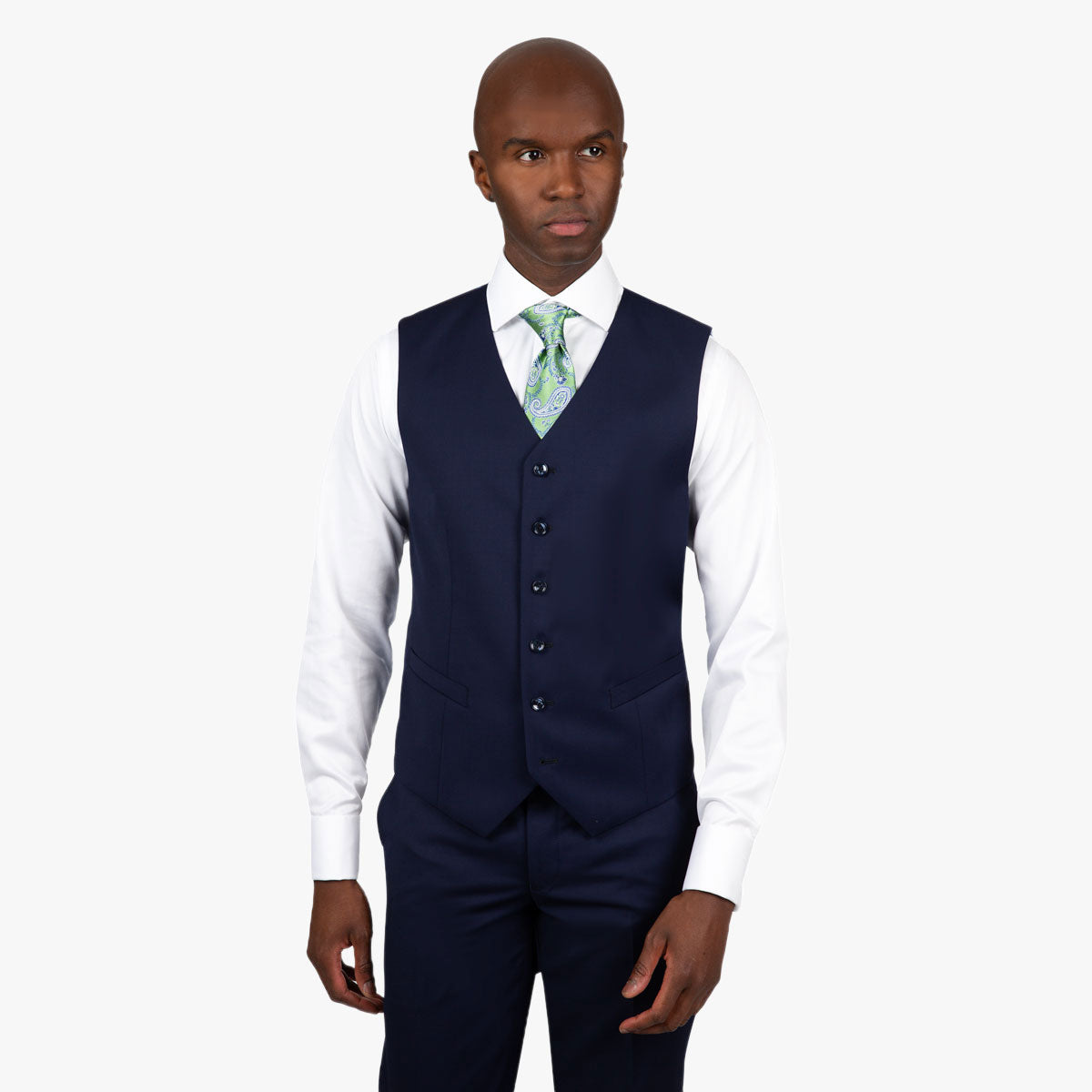 Slim Fit Baukastenweste mit Karo-Rücken in blau blau Bild 1