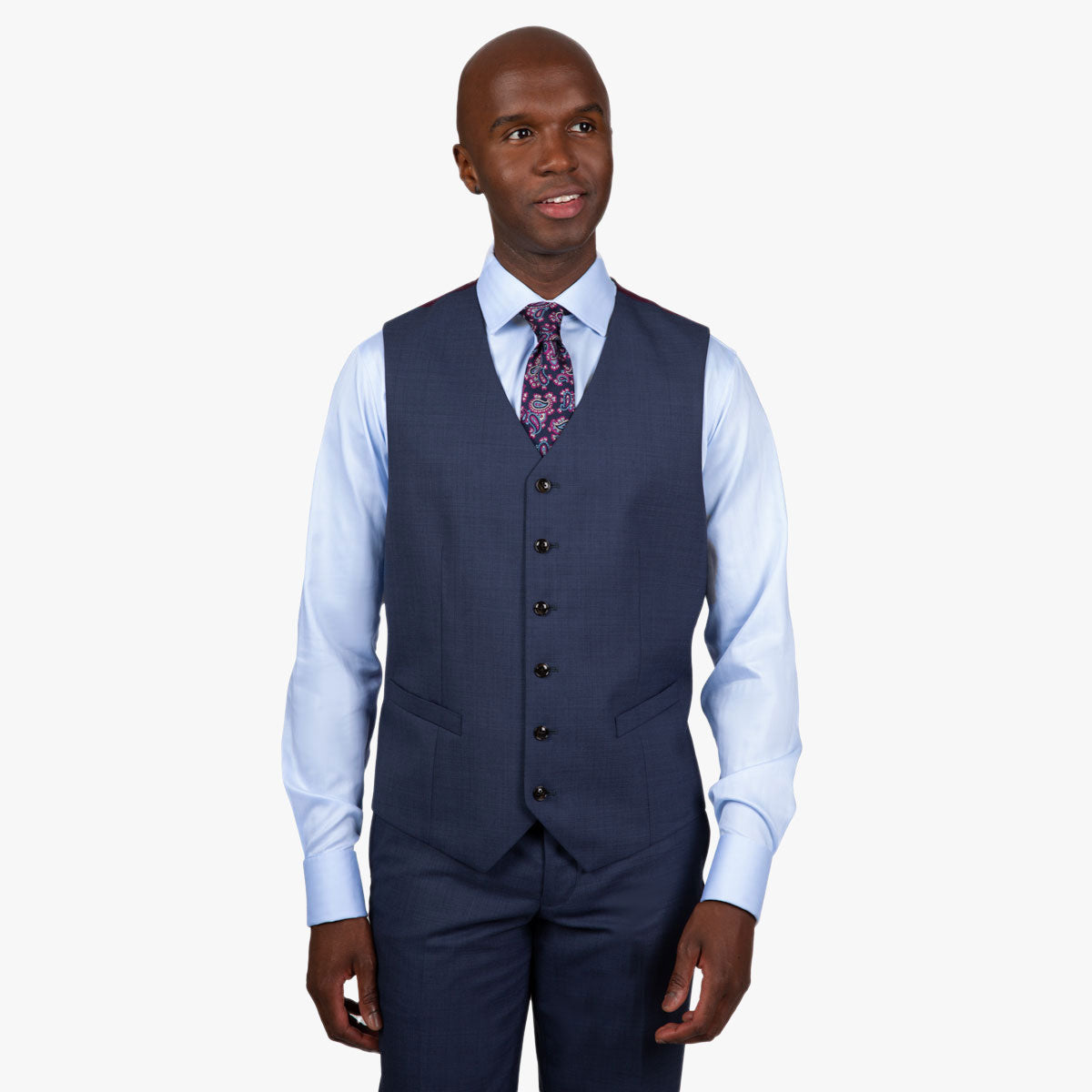 Slim Fit Baukastenweste in blau meliert blau/gemustert Bild 1