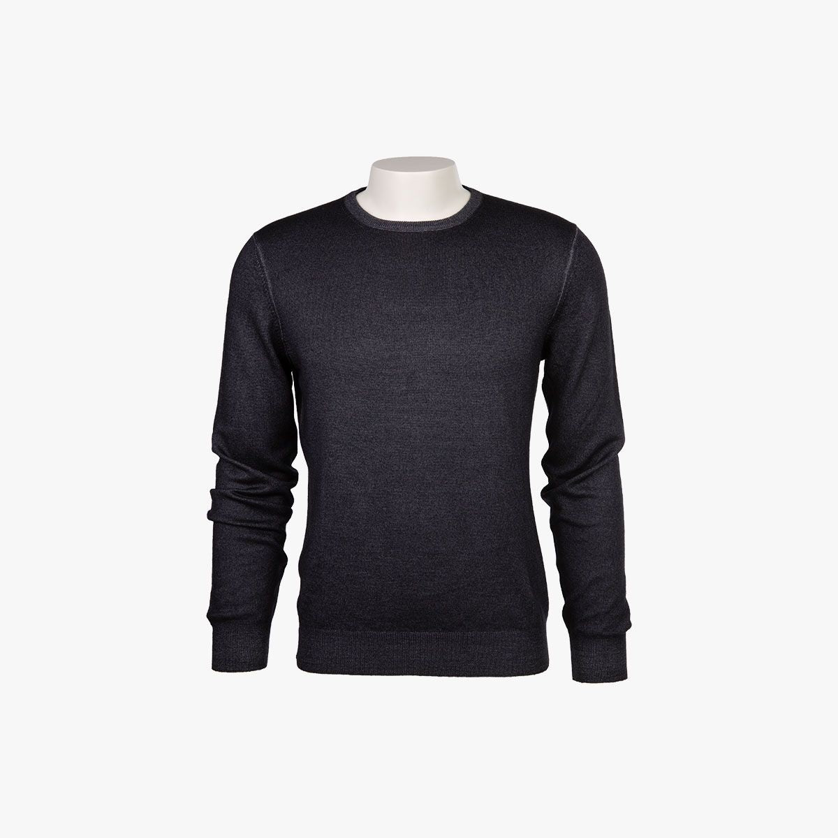 Rundhalspullover aus Merino-Feinstrick in vintage anthrazit antra - 914 Bild 3