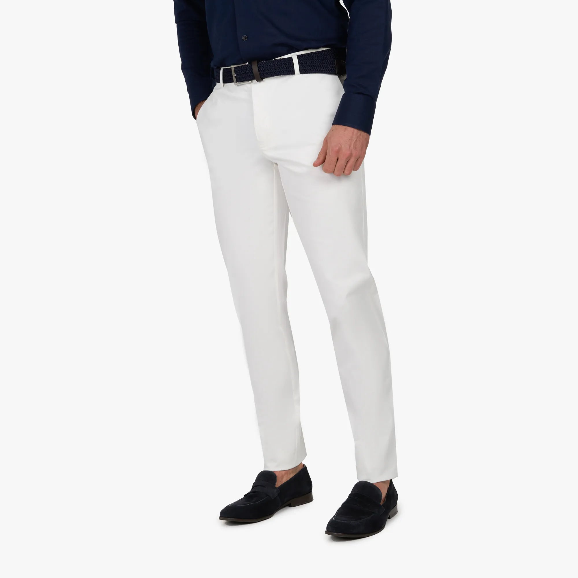 Chino aus Baumwolle und Elasthan in cremeweiß offwhite Bild 1