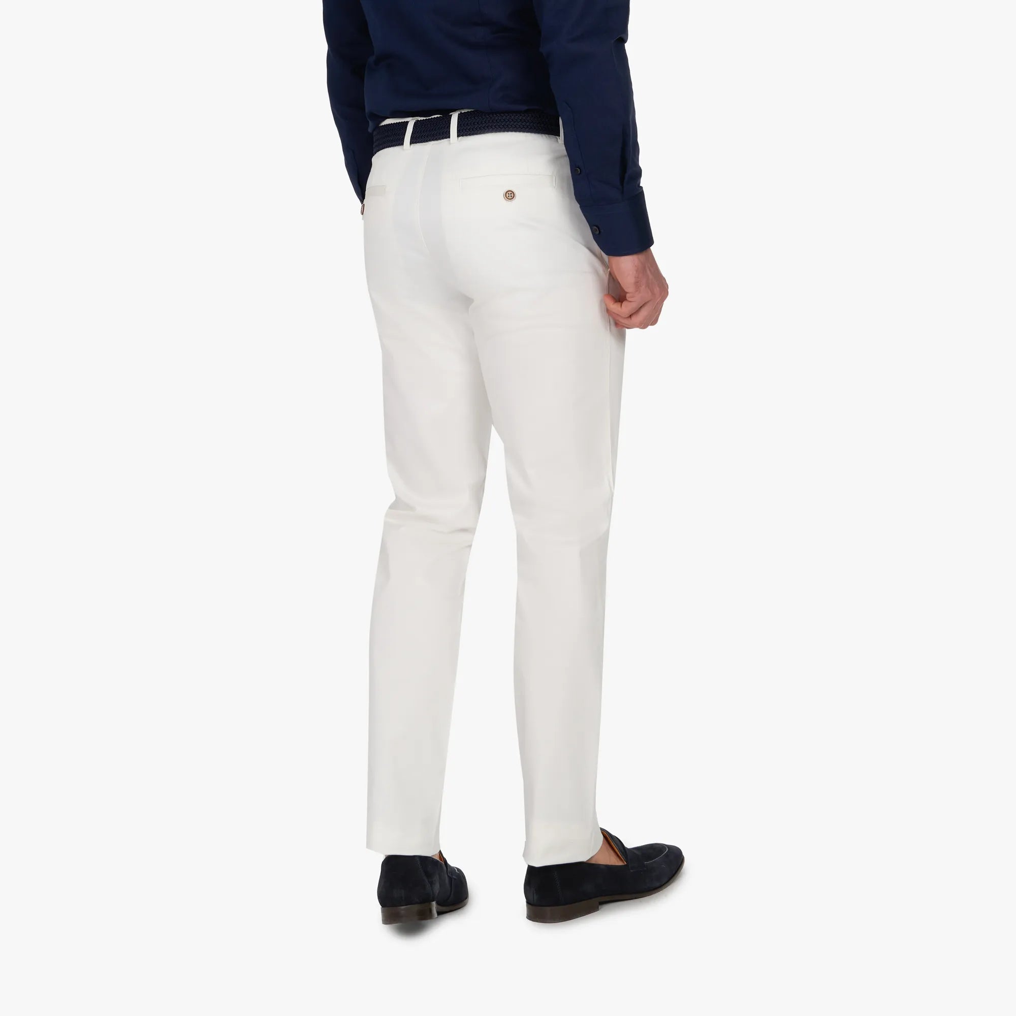 Chino aus Baumwolle und Elasthan in cremeweiß offwhite Bild 2