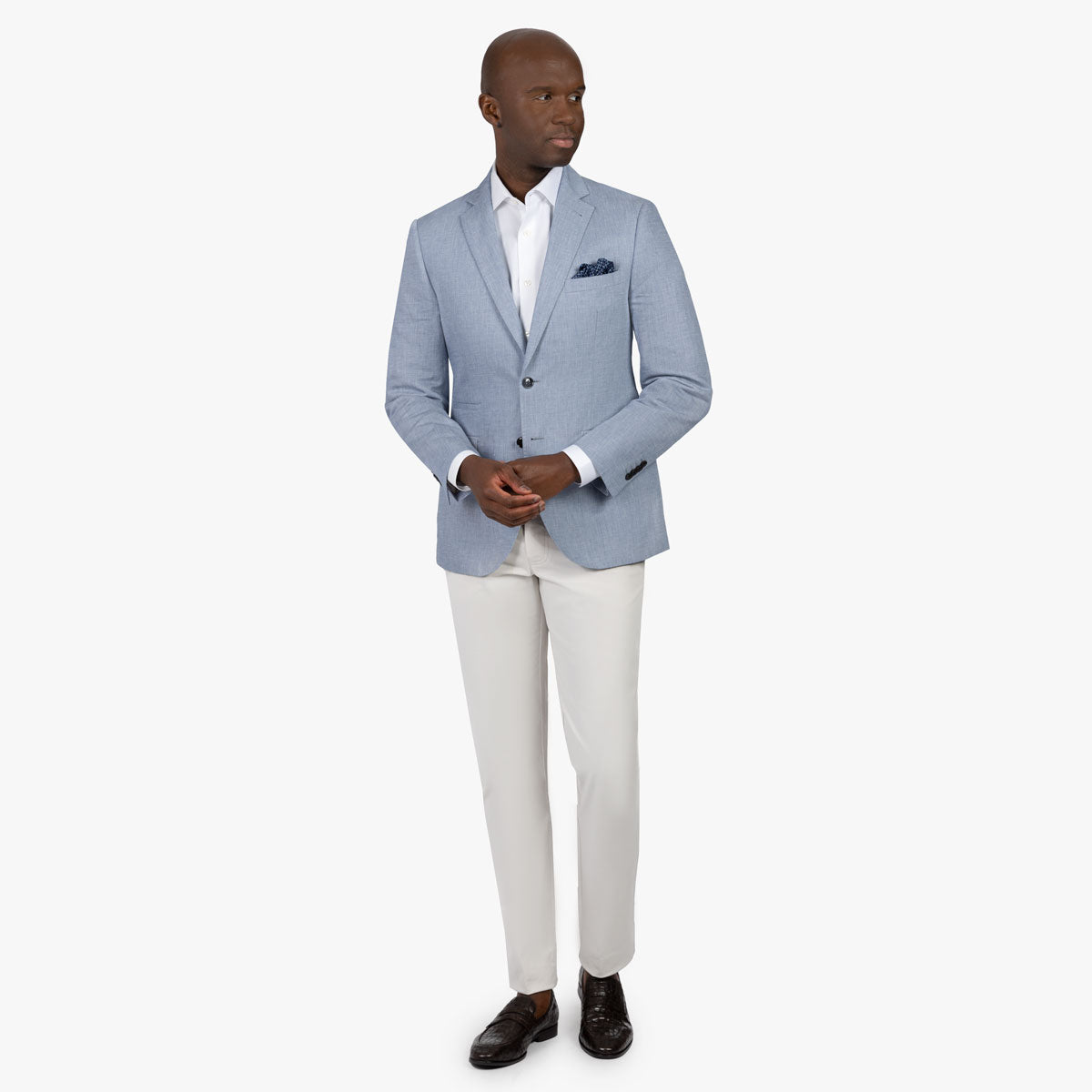 Chinohose aus Baumwolle & Elasthan in hellgrau light beige Bild 3