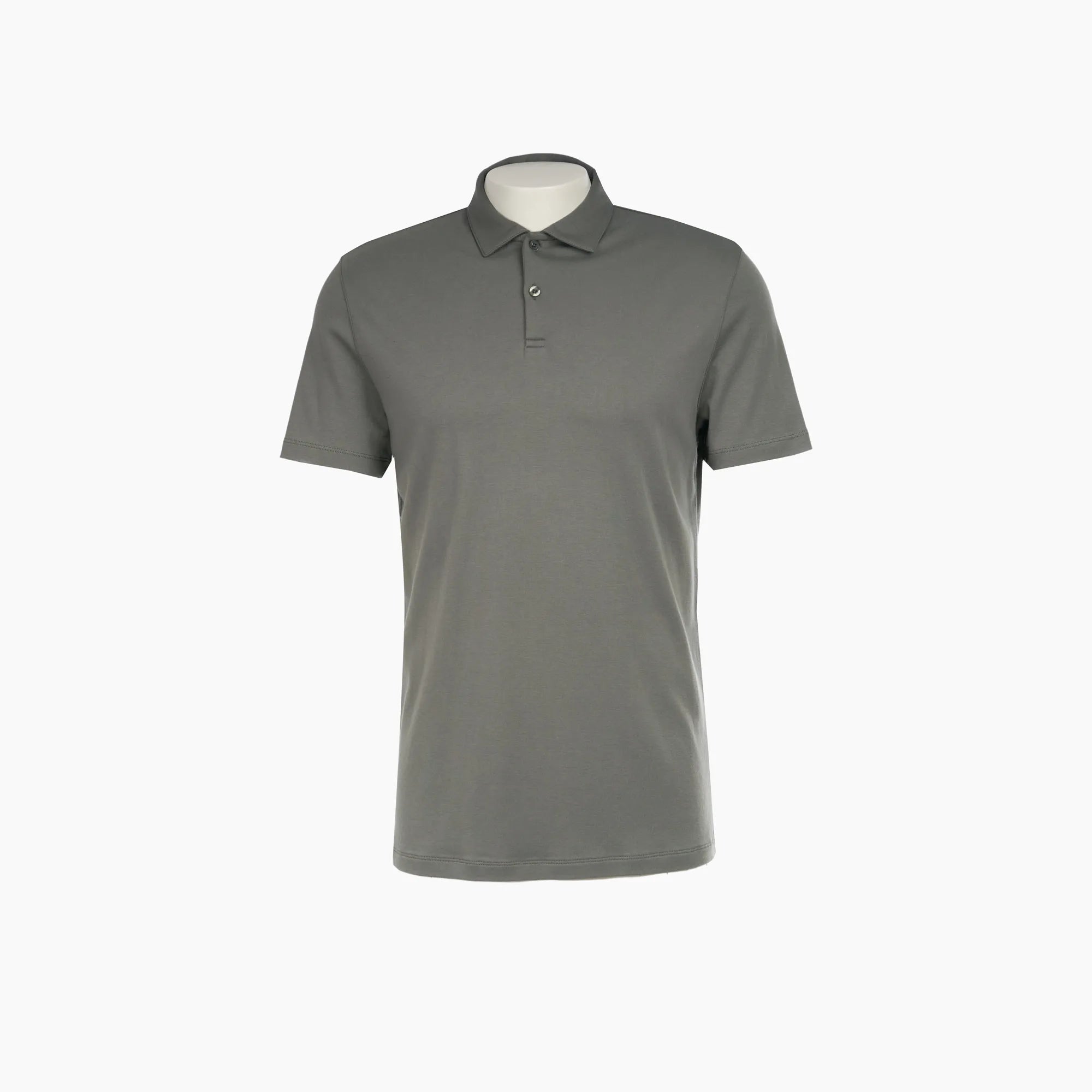 Poloshirt aus Baumwolle und Modal in Olivgrün olive Bild 4