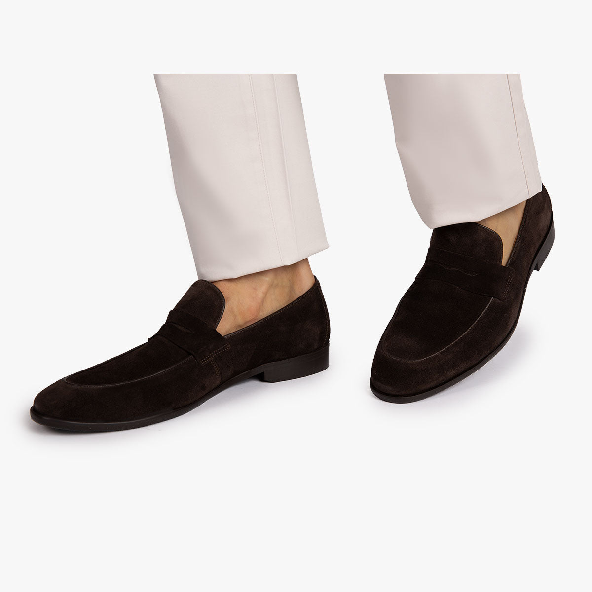Penny Loafers aus Veloursleder in braun dkl. braun Bild 4