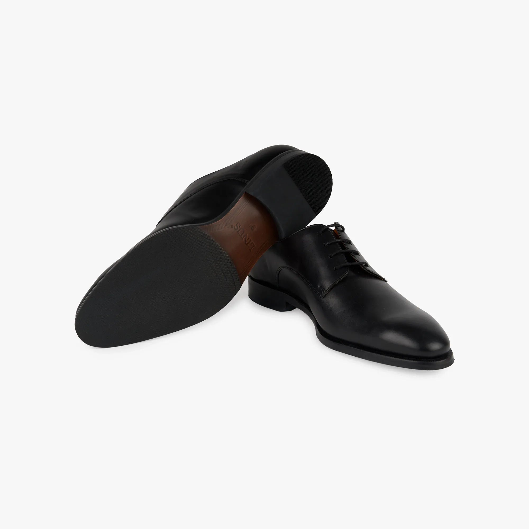 Plain Derby aus Glattleder in Schwarz schwarz Bild 2