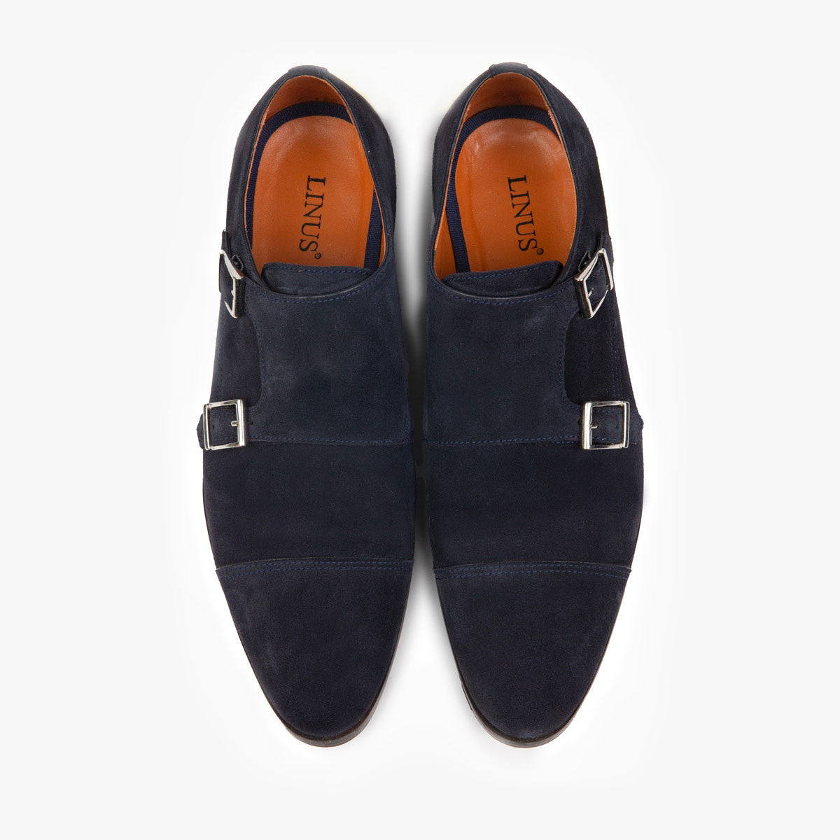 Doppelmonk aus Veloursleder in dunkelblau dkl. blau/Velour Bild 1