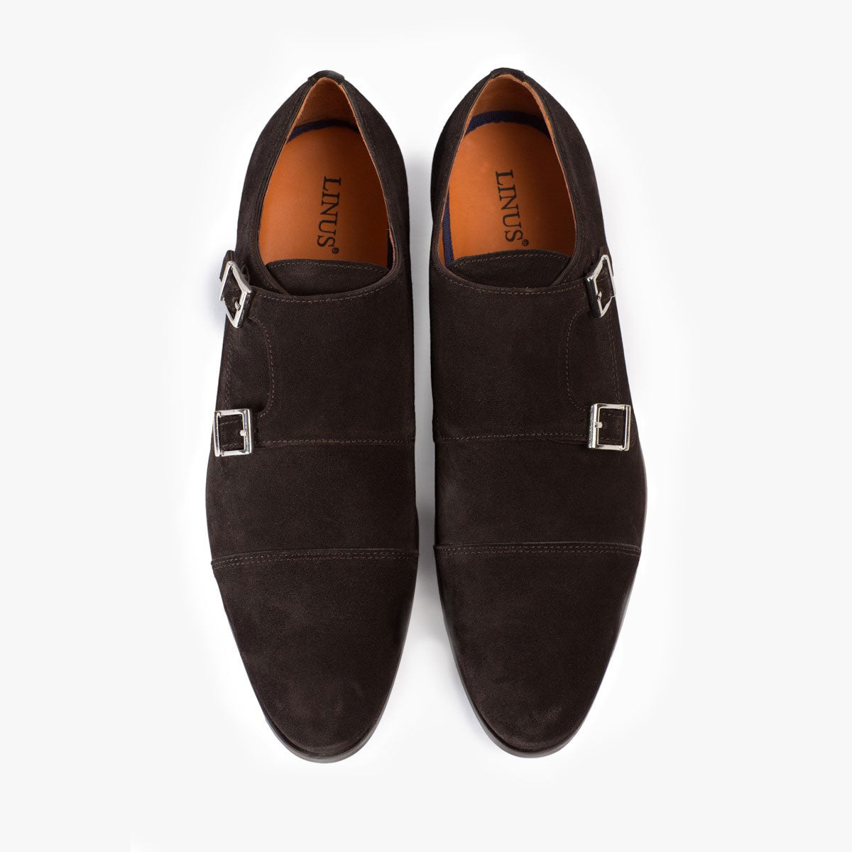 Doppelmonk aus Veloursleder in braun Espresso/Velour Bild 1