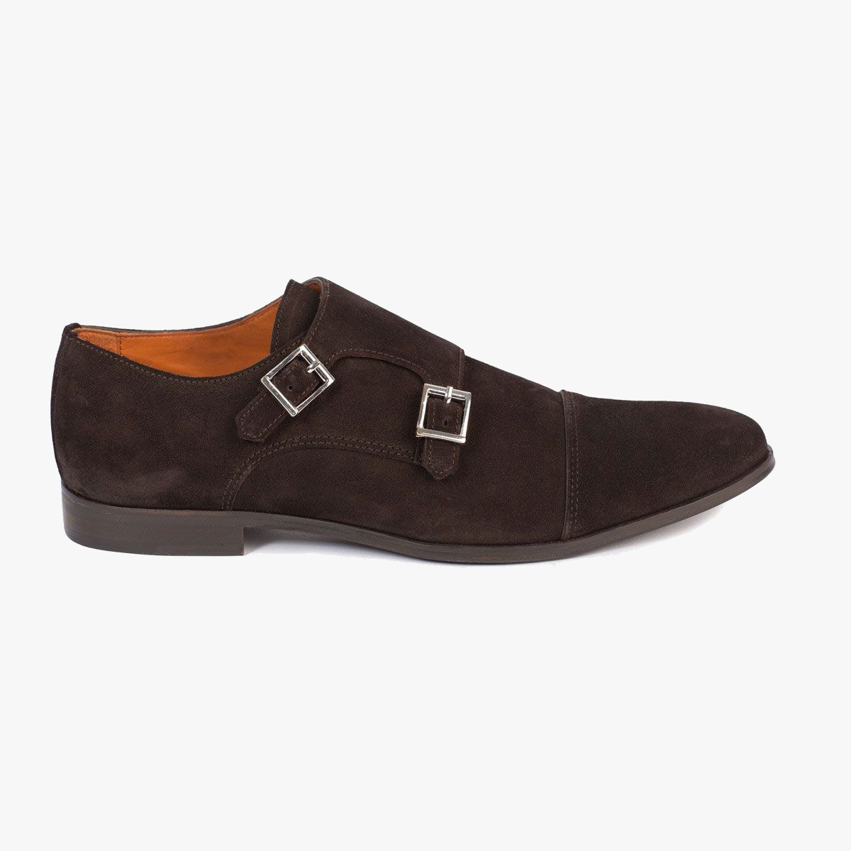 Doppelmonk aus Veloursleder in braun Espresso/Velour Bild 3