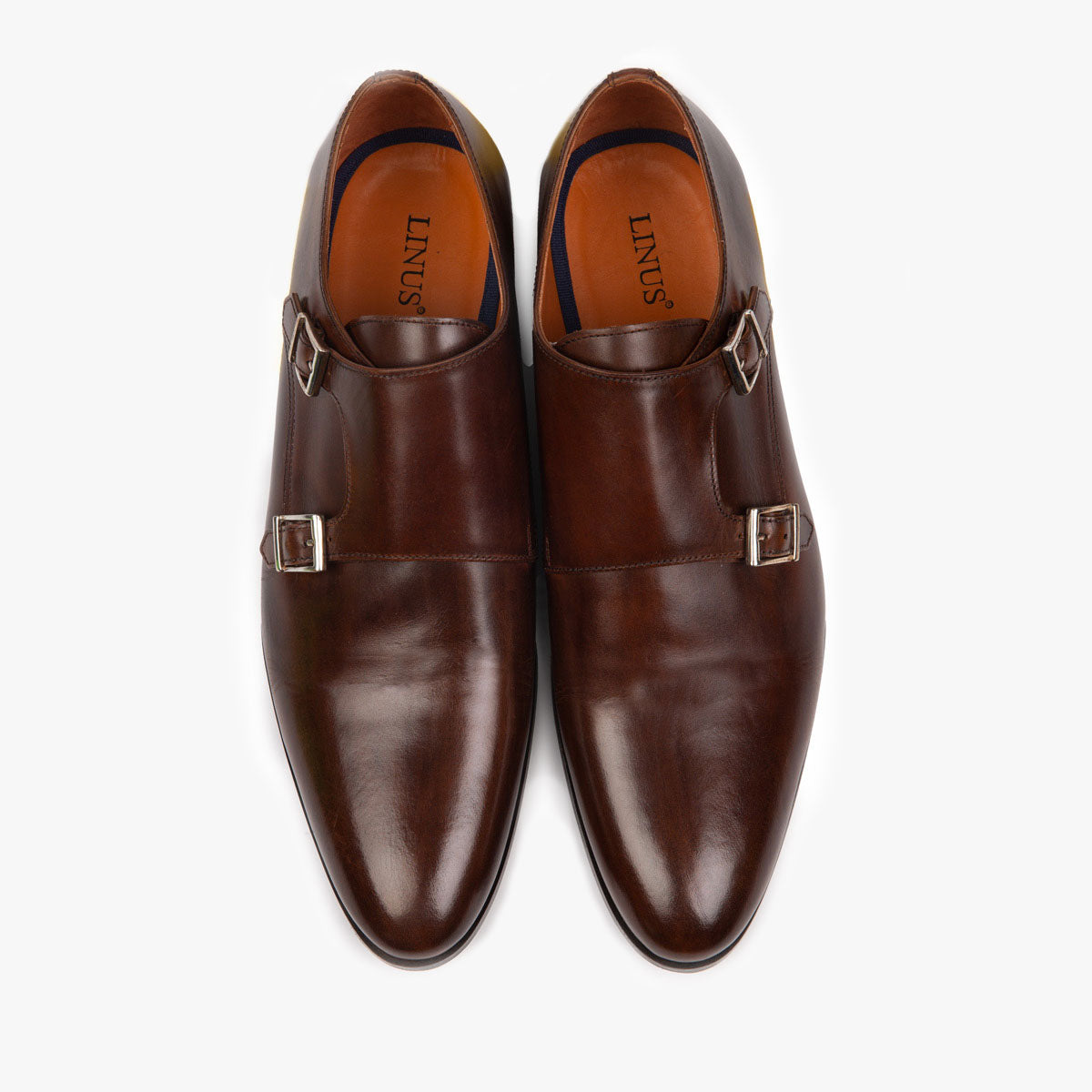 Doppelmonk aus Glattleder in braun Brandy Bild 1