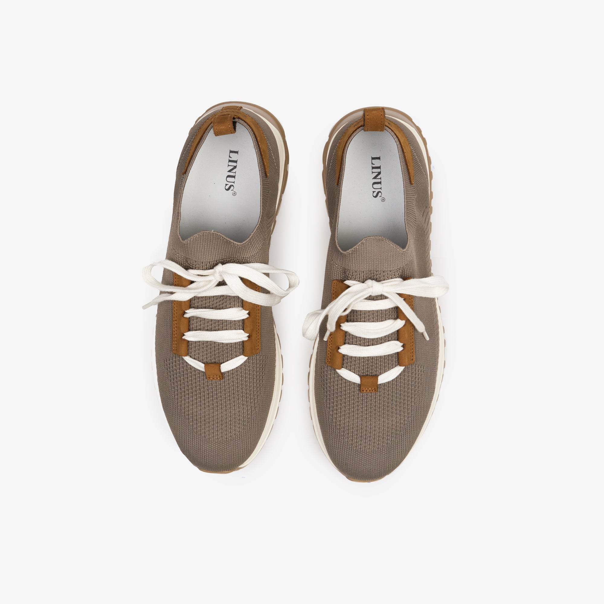 Geschnürter Strick Sneaker in Toupe taupe Bild 1