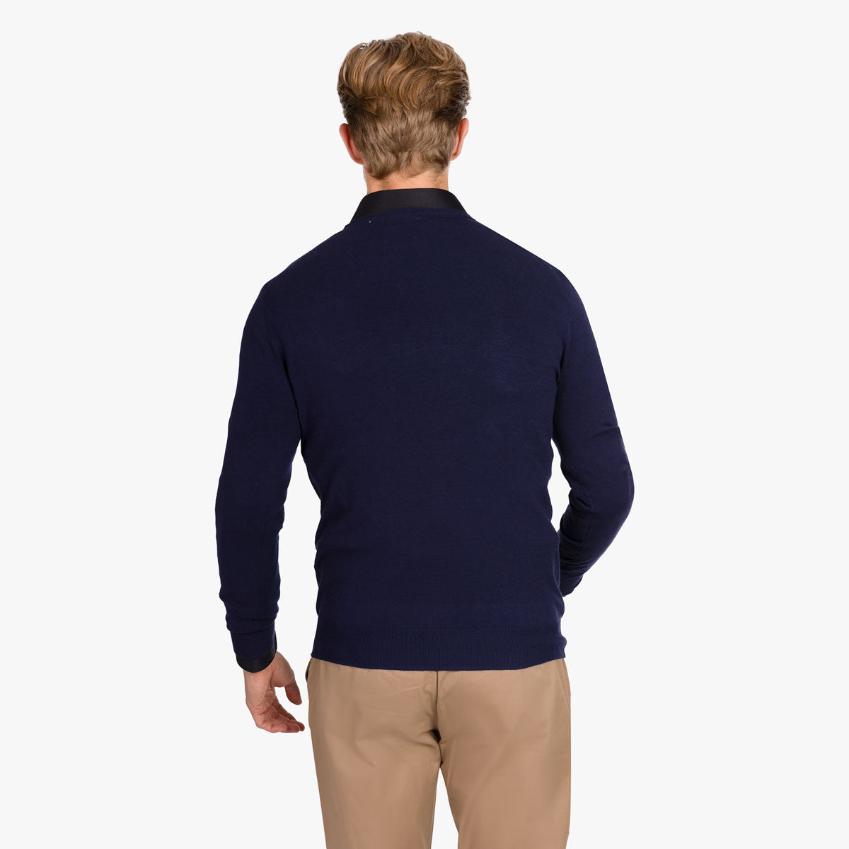 Feinstrickpullover mit Rundhals in dunkelblau AF847 Bild 2