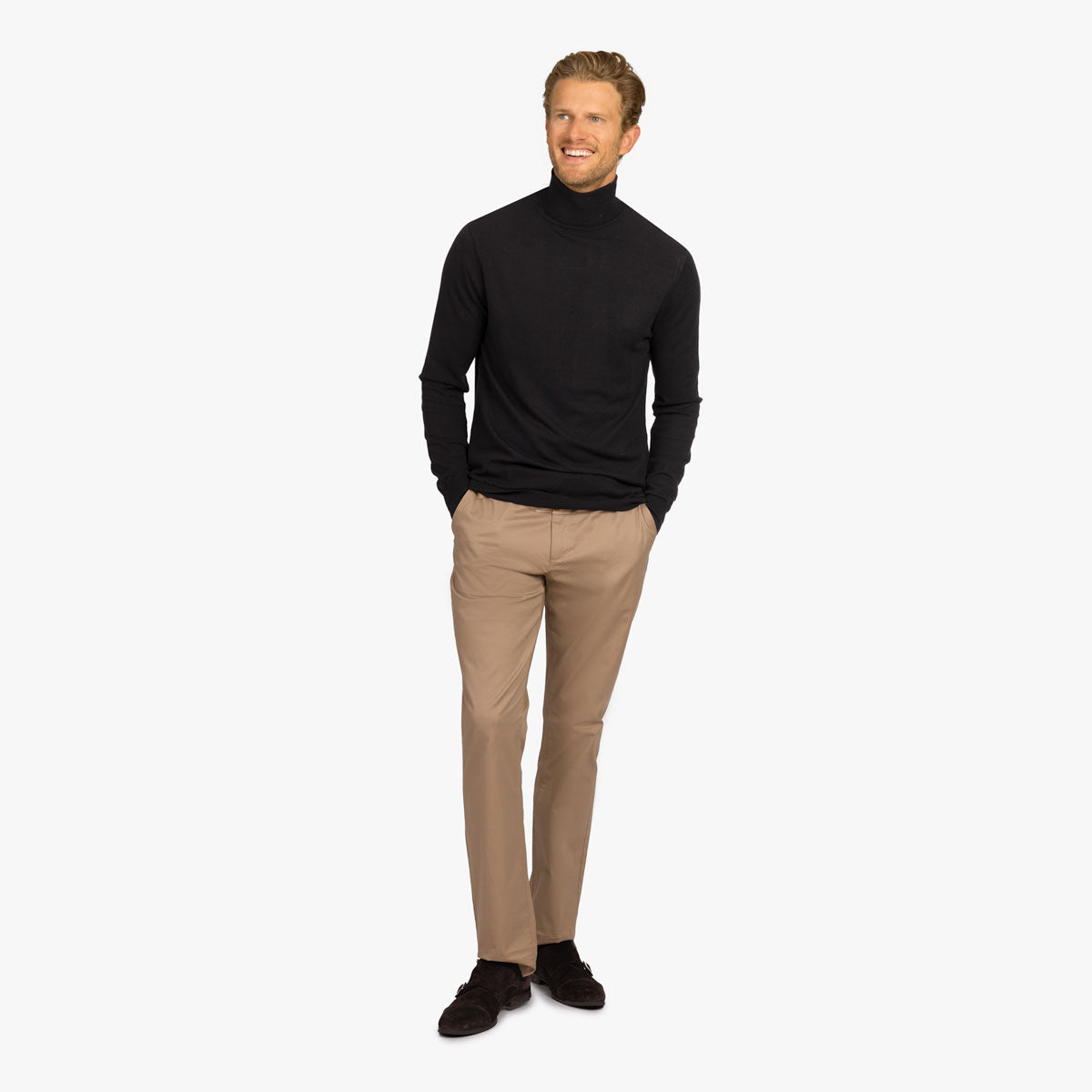 Rollkragenpullover aus Feinstrick in schwarz AF802 Bild 6