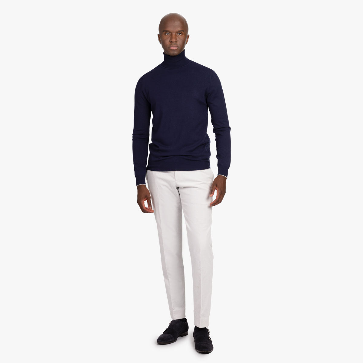 Rollkragenpullover in dunkelblau AF847 contrast AF840 Bild 6