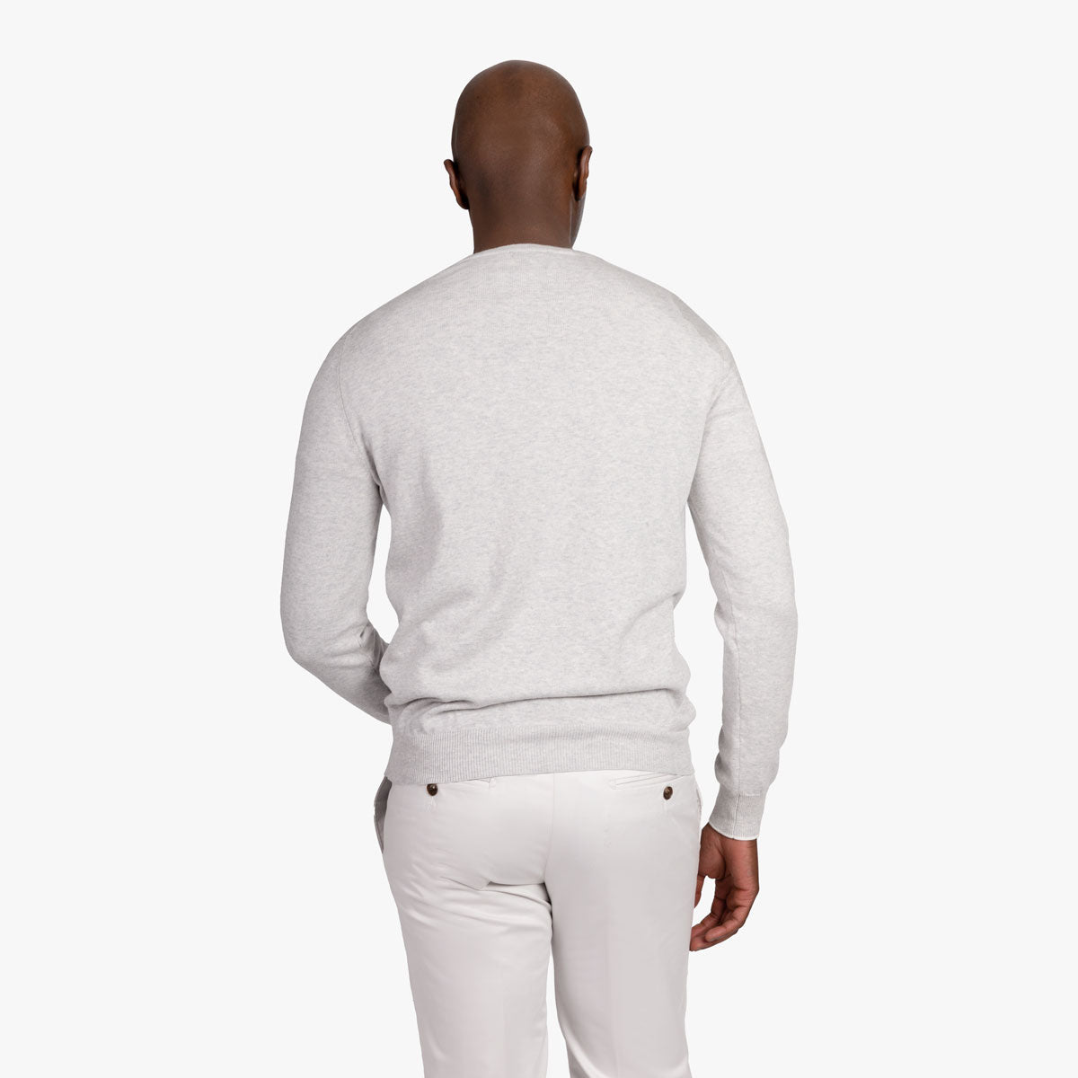 Rundhalspullover aus Baumwolle/Kaschmir in hellgrau light grey 003 Bild 2