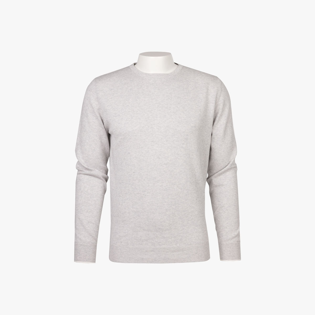 Rundhalspullover aus Baumwolle/Kaschmir in hellgrau light grey 003 Bild 3