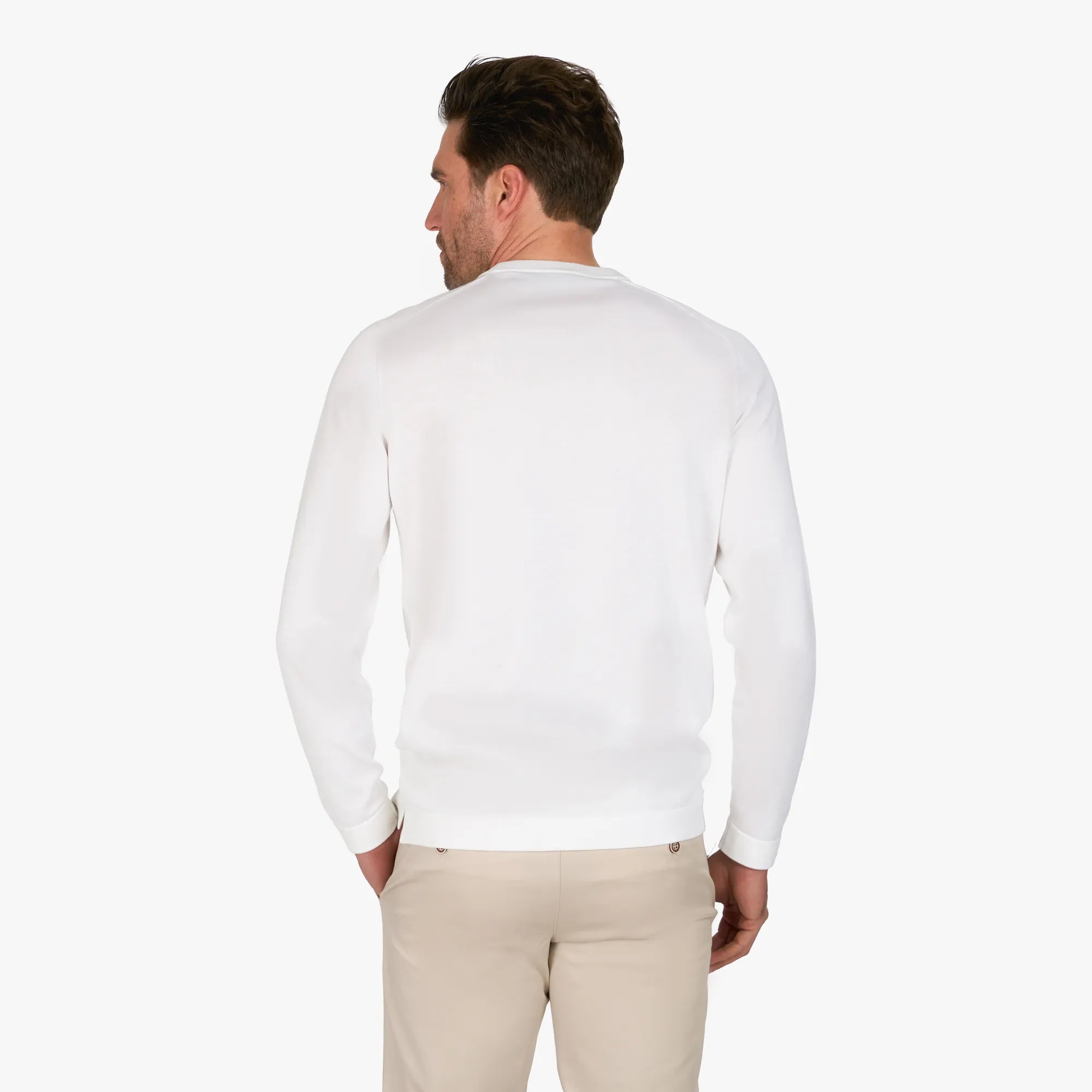 Feinstrickpullover aus Baumwolle/Seide in Weiß weiß Bild 2