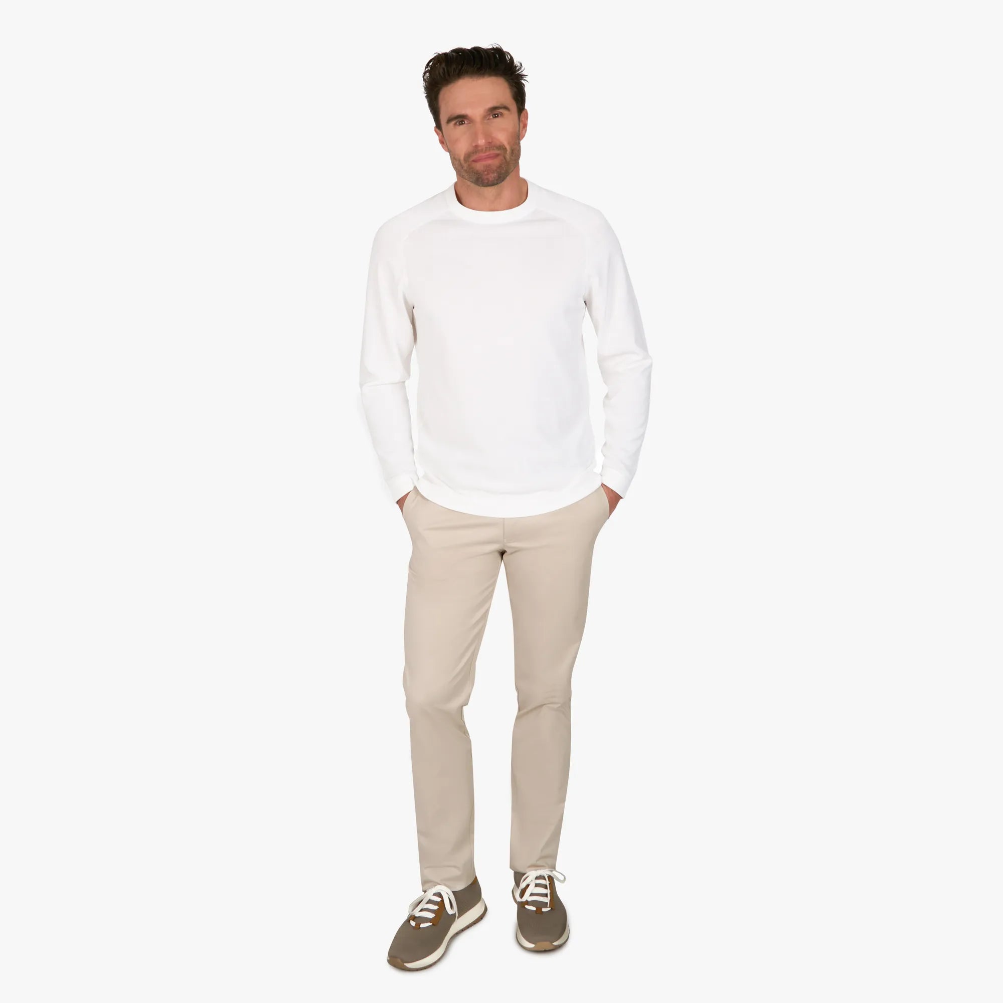 Feinstrickpullover aus Baumwolle/Seide in Weiß weiß Bild 5