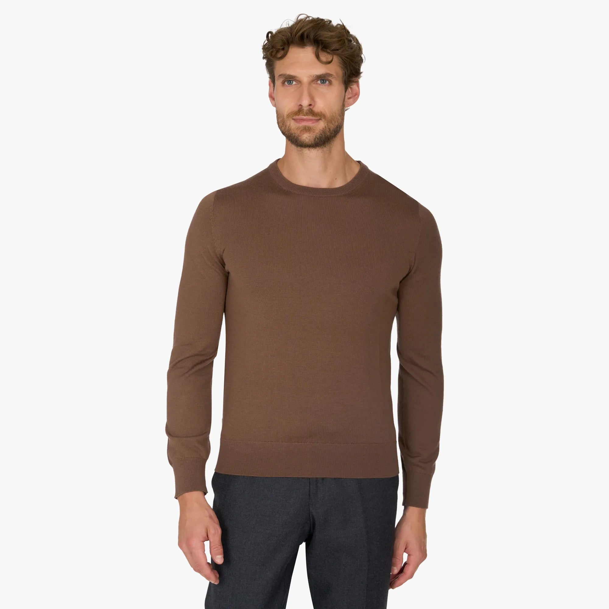 Pullover aus Schurwolle in Braun braun Bild 1