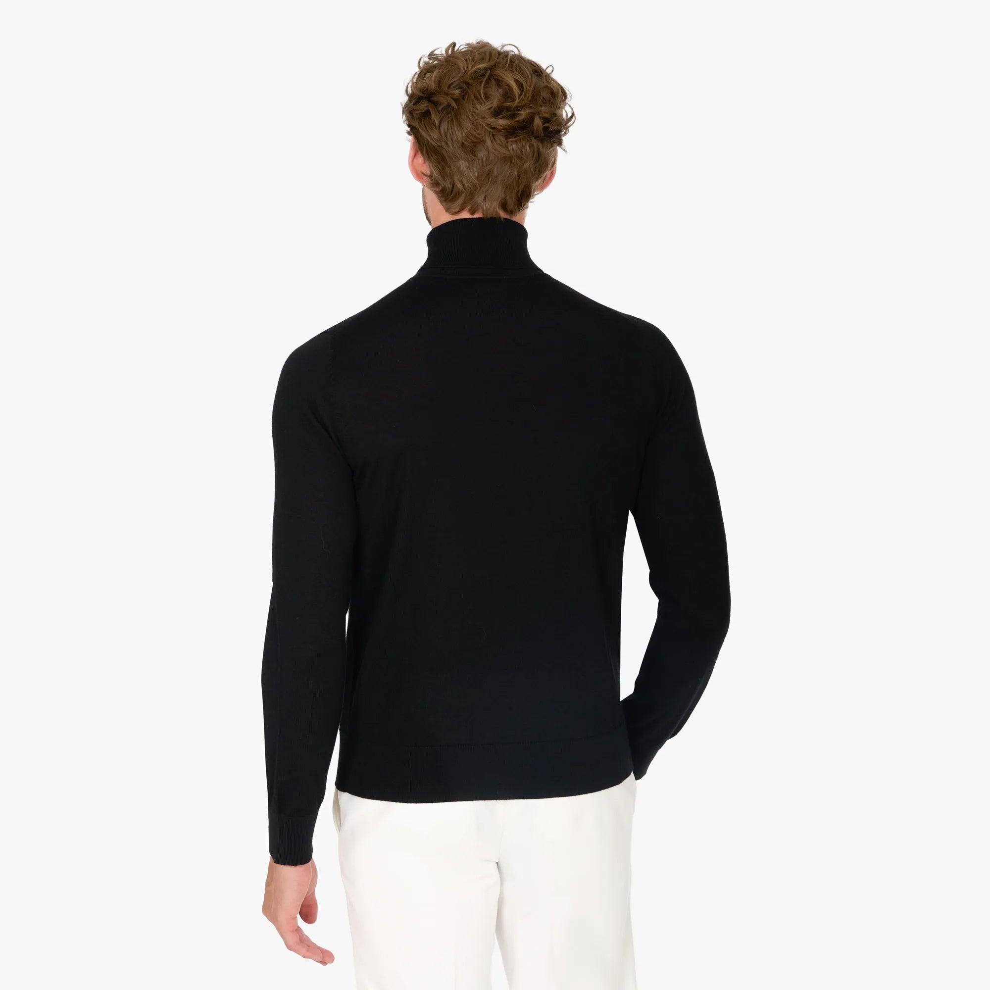 Rollkragenpullover aus Schurwolle in Schwarz schwarz Bild 2