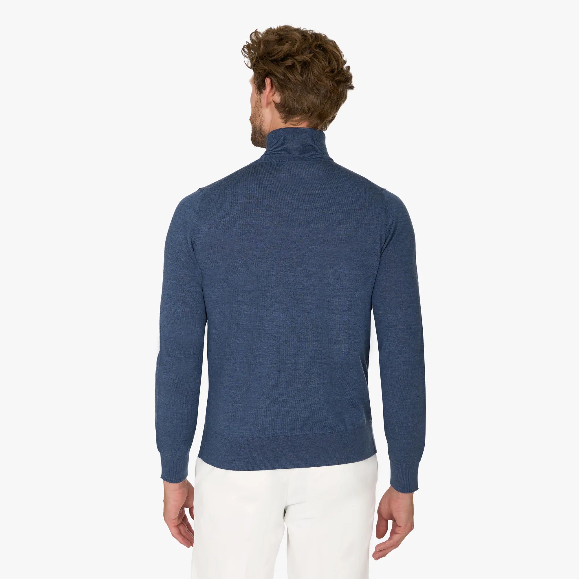 Rollkragenpullover aus Schurwolle in Blau blau Bild 2