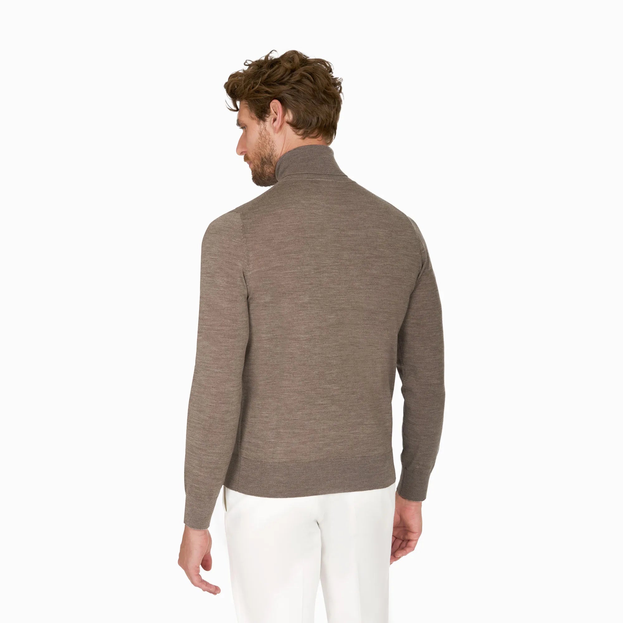 Rollkragenpullover aus Schurwolle in Beige beige Bild 2