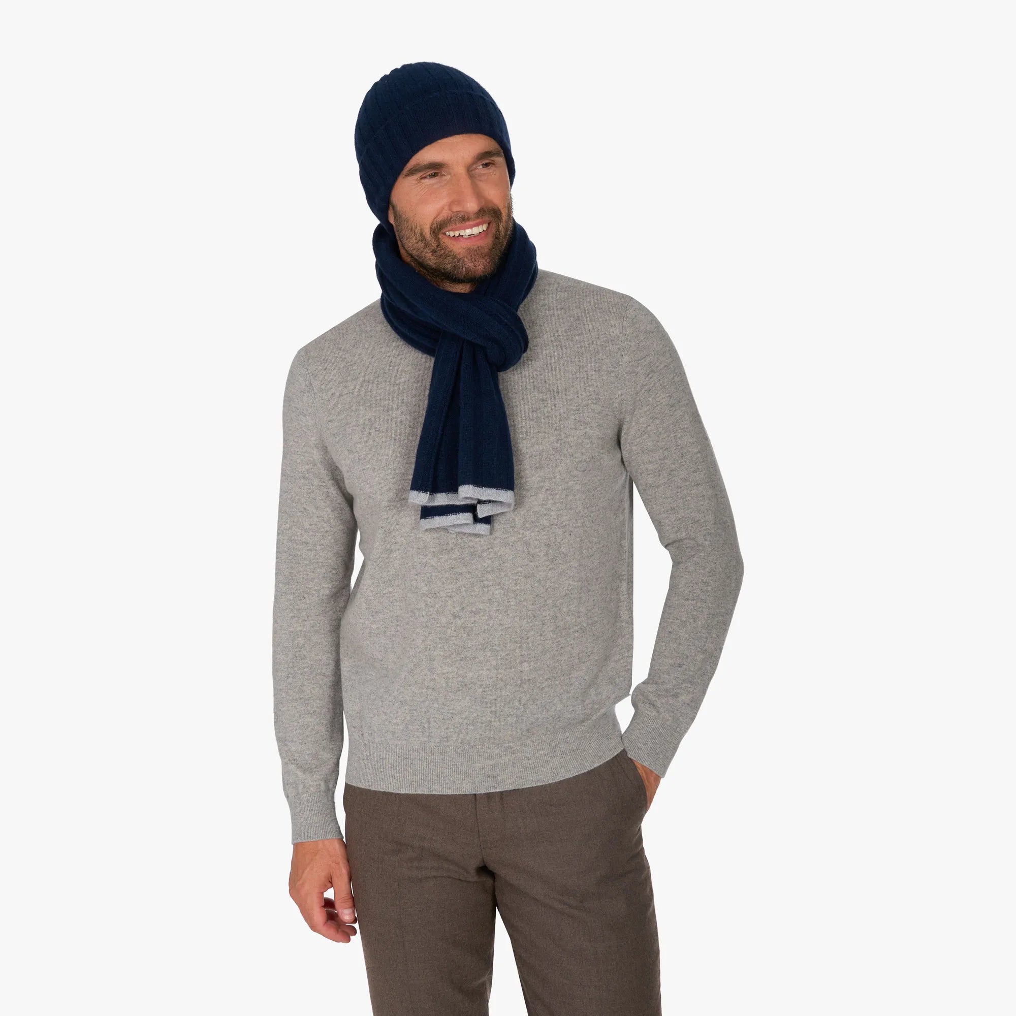 Schal aus Kaschmir in Dunkelblau 25030/25021 Bild 4