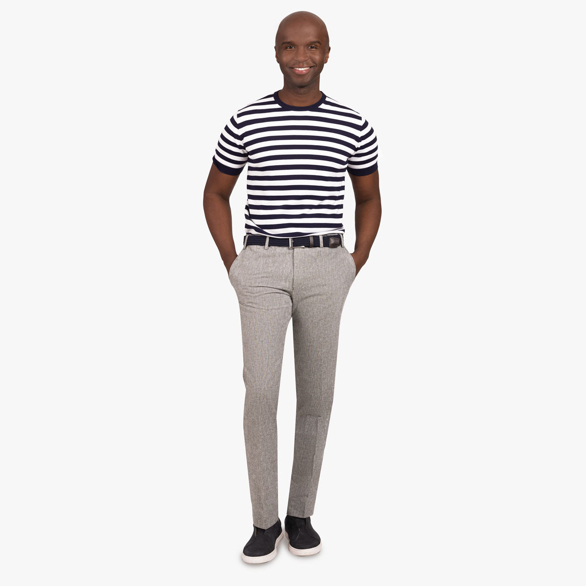 T-Shirt Rundhals mit Streifen in dunkelblau-weiß dkl. blau/weiss/gest Bild 5