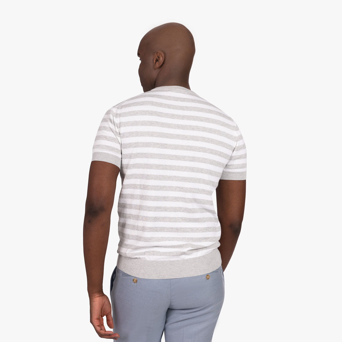 T-Shirt Rundhals mit Streifen in hellgrau-weiß hellgrau/weiss/gestr Bild 2