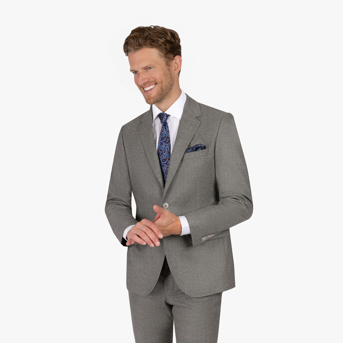 Baukastensakko Genf aus Schurwolle in Grau hellgrün Bild 2