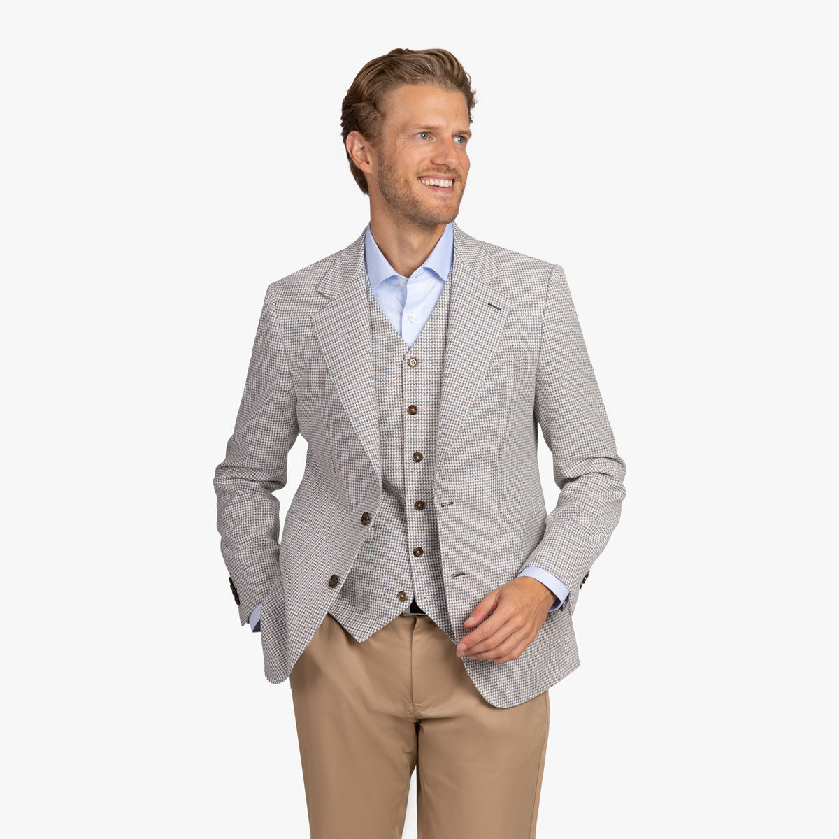 Sakko Havanna/I mit Hahnentrittmuster in beige beige/gemustert Bild 1