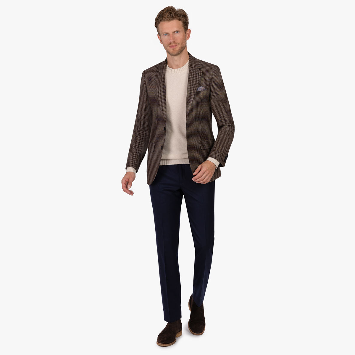 Sakko mit Hahnentrittmuster in braun blau braun/gemustert Bild 1