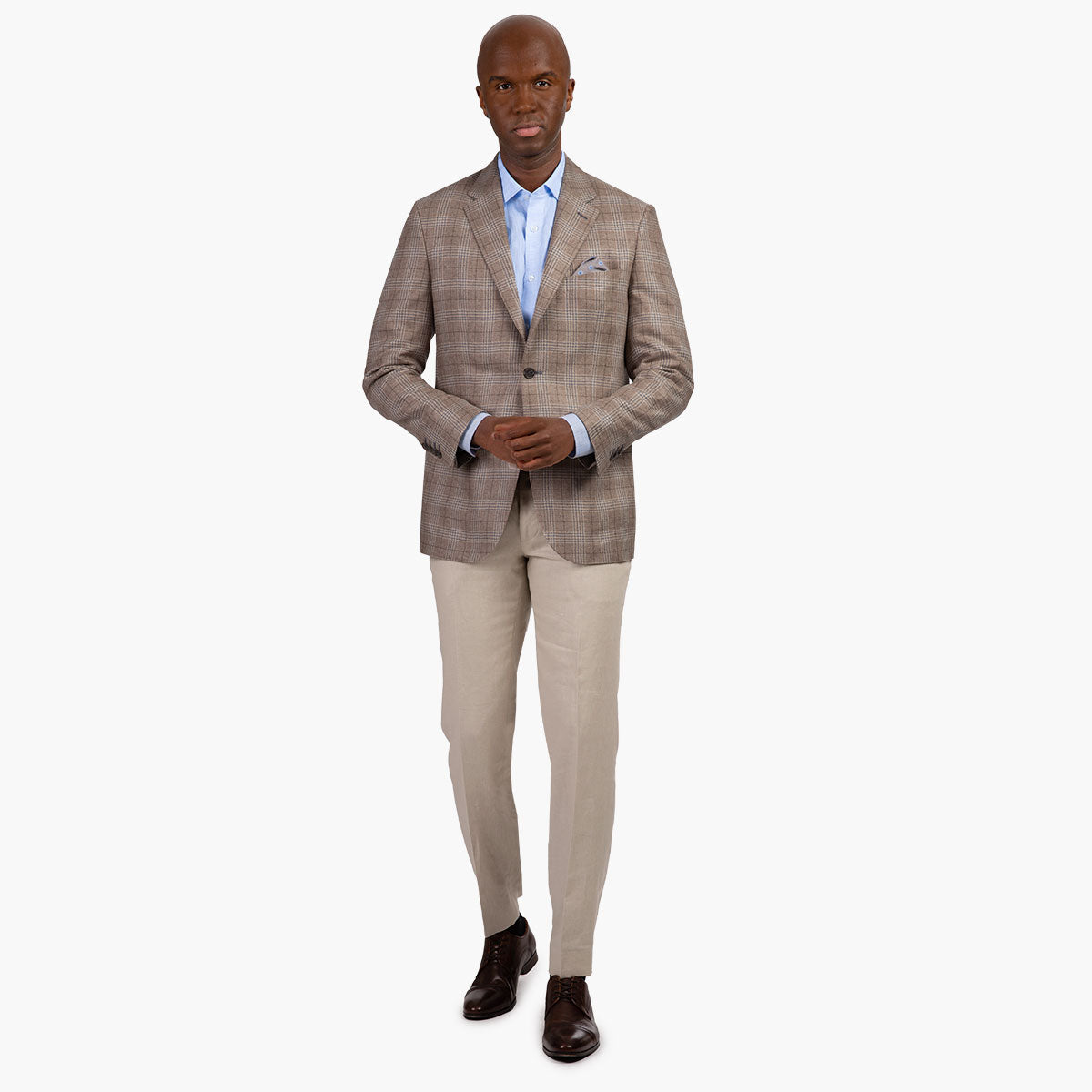 Sakko Prato aus 100% Seide in Karo braun braun/karo Bild 3