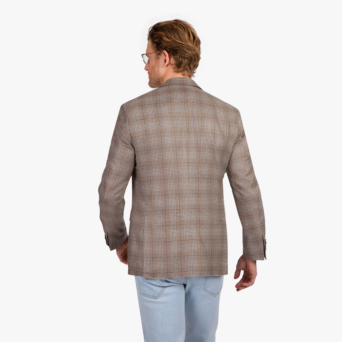 Sakko Prato aus 100% Seide in Karo braun braun/karo Bild 5