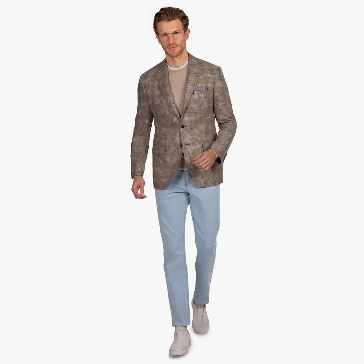 Sakko Prato aus 100% Seide in Karo braun braun/karo Bild 7