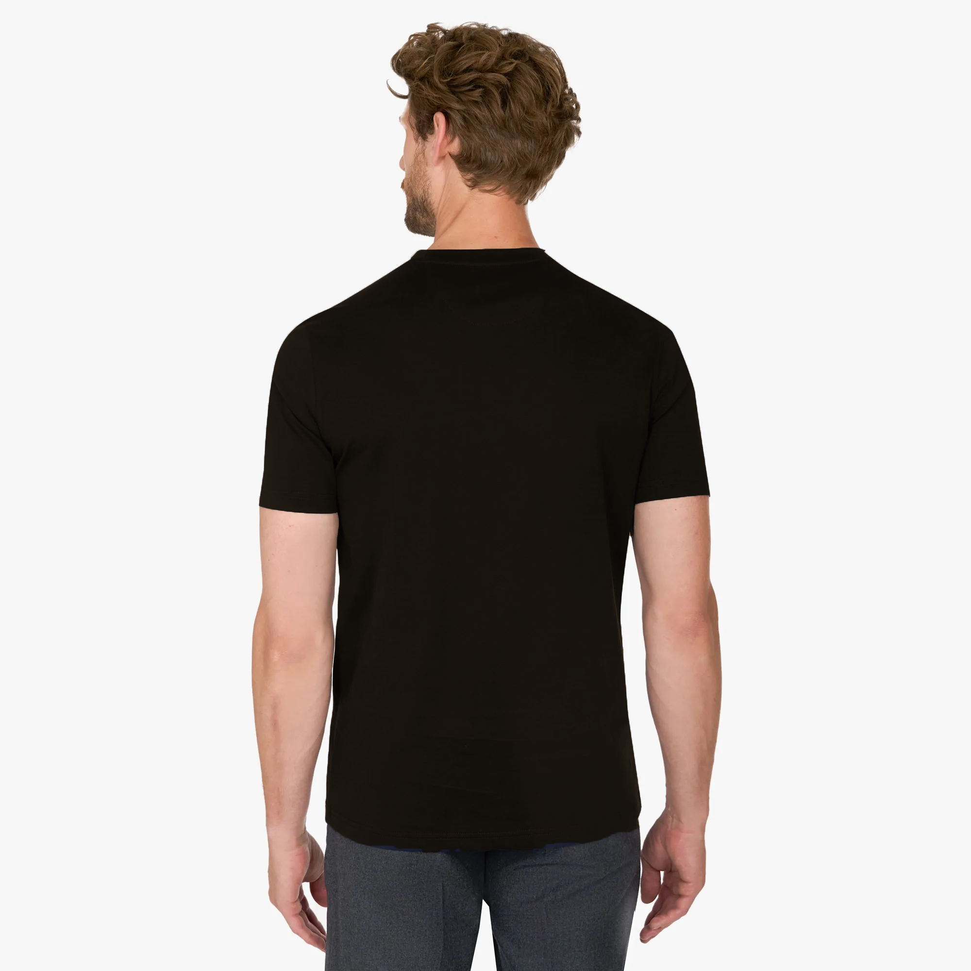 Schwarzes T-Shirt aus Egypt Cotton schwarz Bild 2