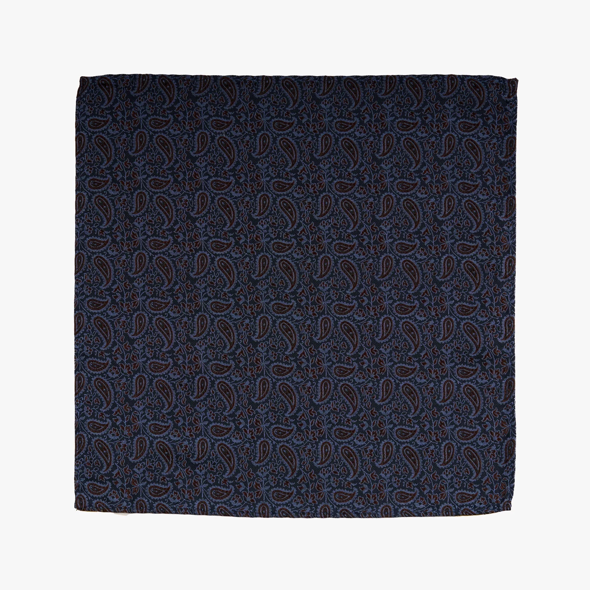 Einstecktuch aus reiner Seide in Dunkelblau mit rotem Paiselymuster blau Bild 2