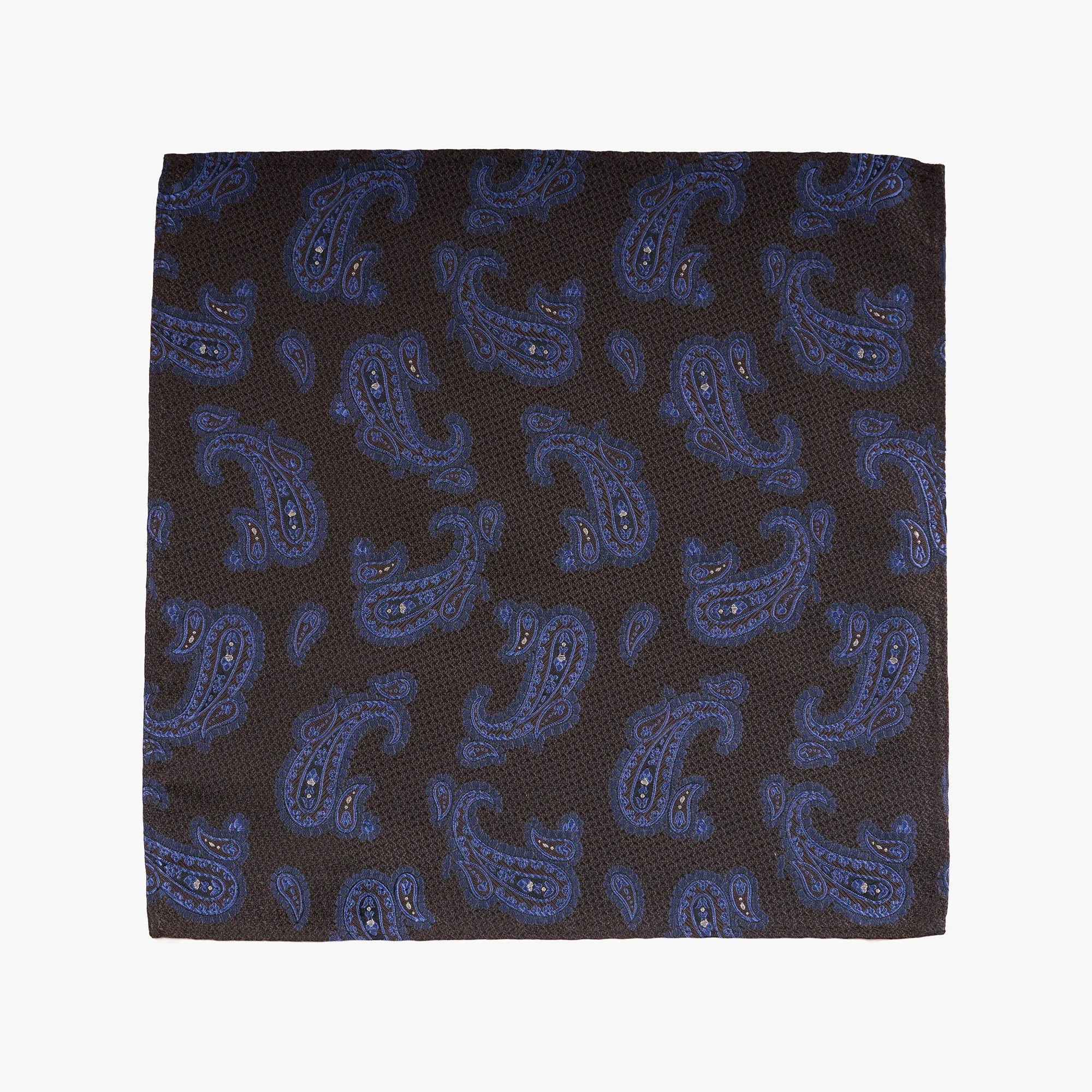 Einstecktuch aus reiner Seide mit Paisleymuster in Braun und Blau braun Bild 2