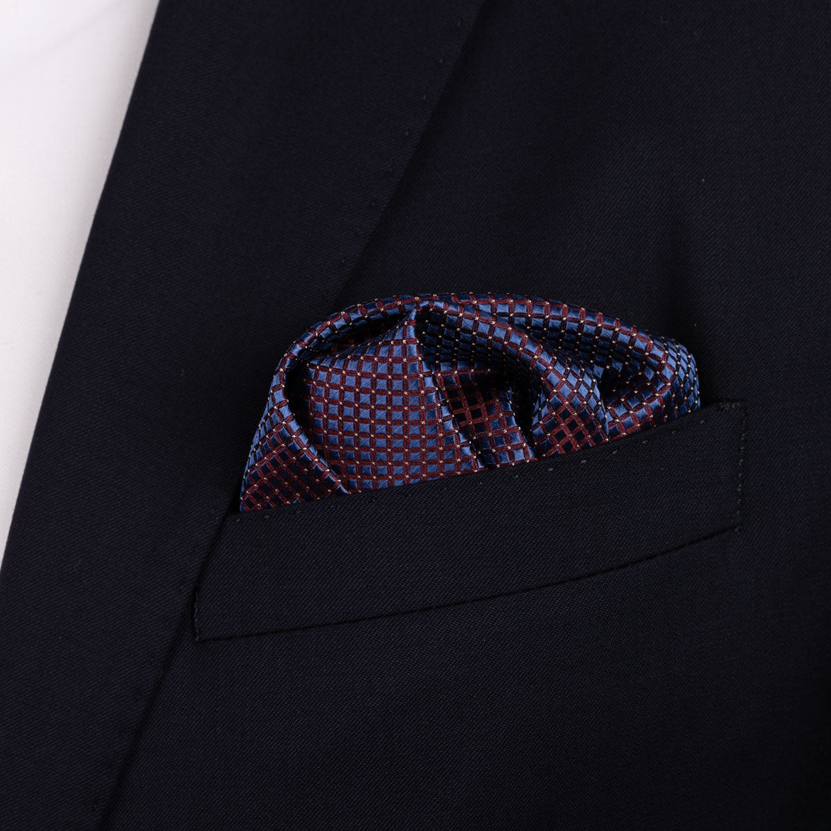 Einstecktuch mit Kacheln in Rot und Blau dkl. rot Bild 1