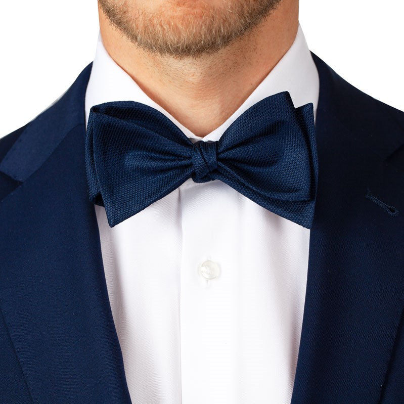 Fliege aus Seide in uni dunkelblau dkl. blau Bild 2