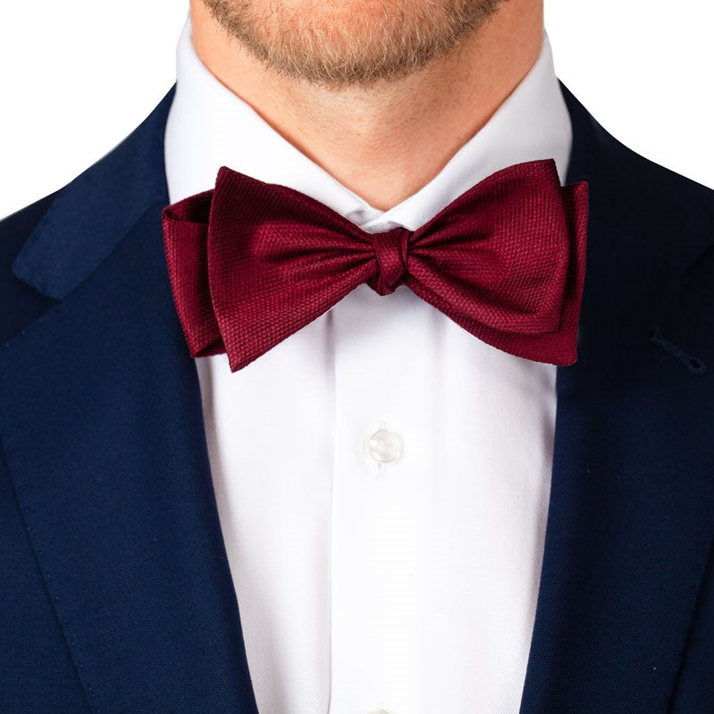 Fliege aus Seide in uni dunkelrot dkl. rot Bild 2