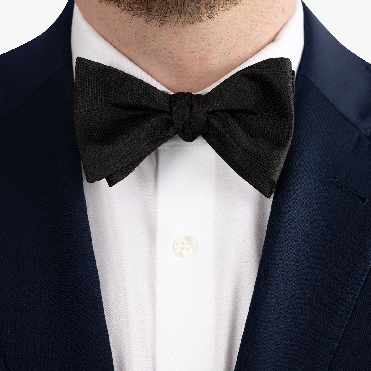 Fliege aus Seide in uni schwarz schwarz Bild 2