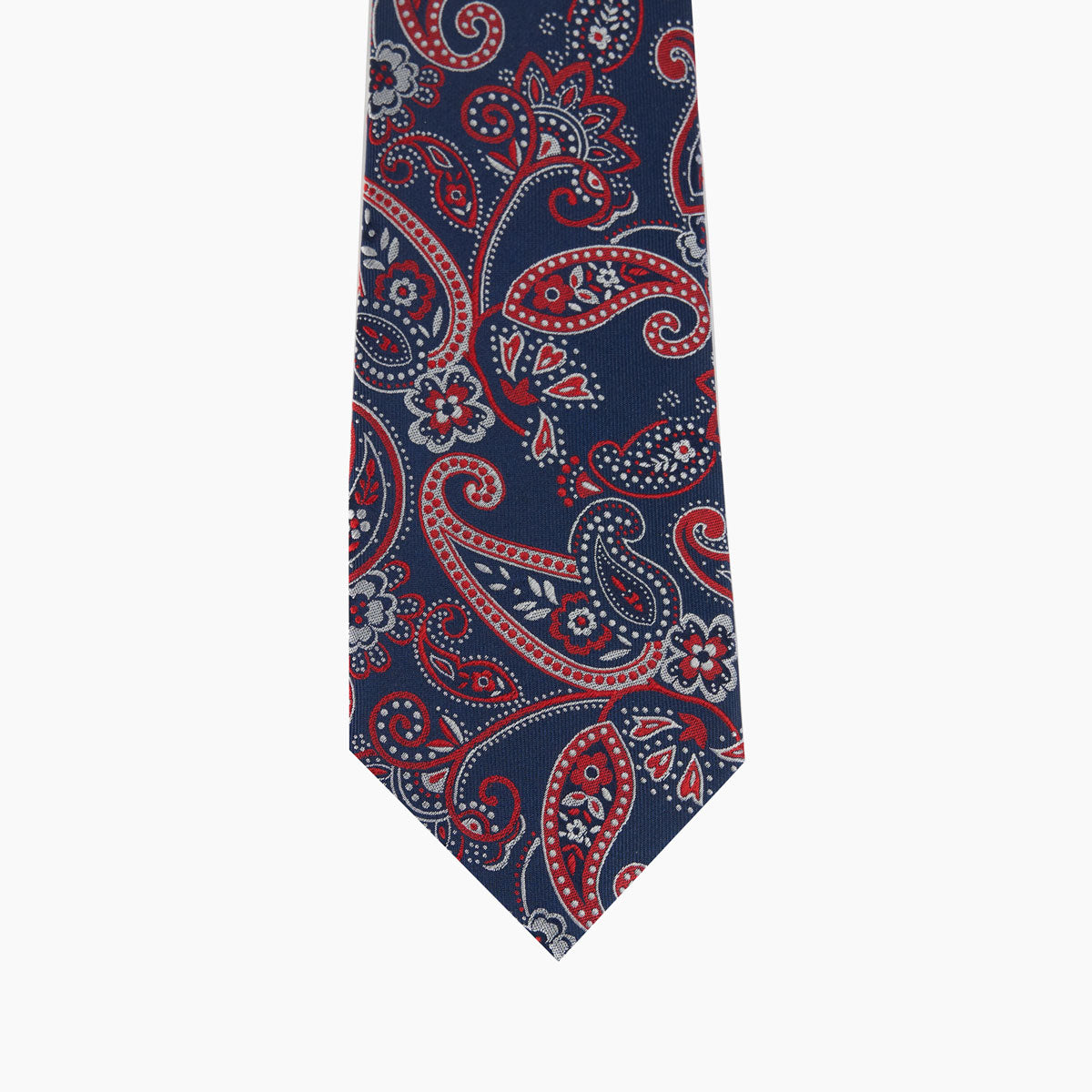 Krawatte aus Seide in Blau mit rotem und weißem Paisley-Muster dkl rot Bild 2