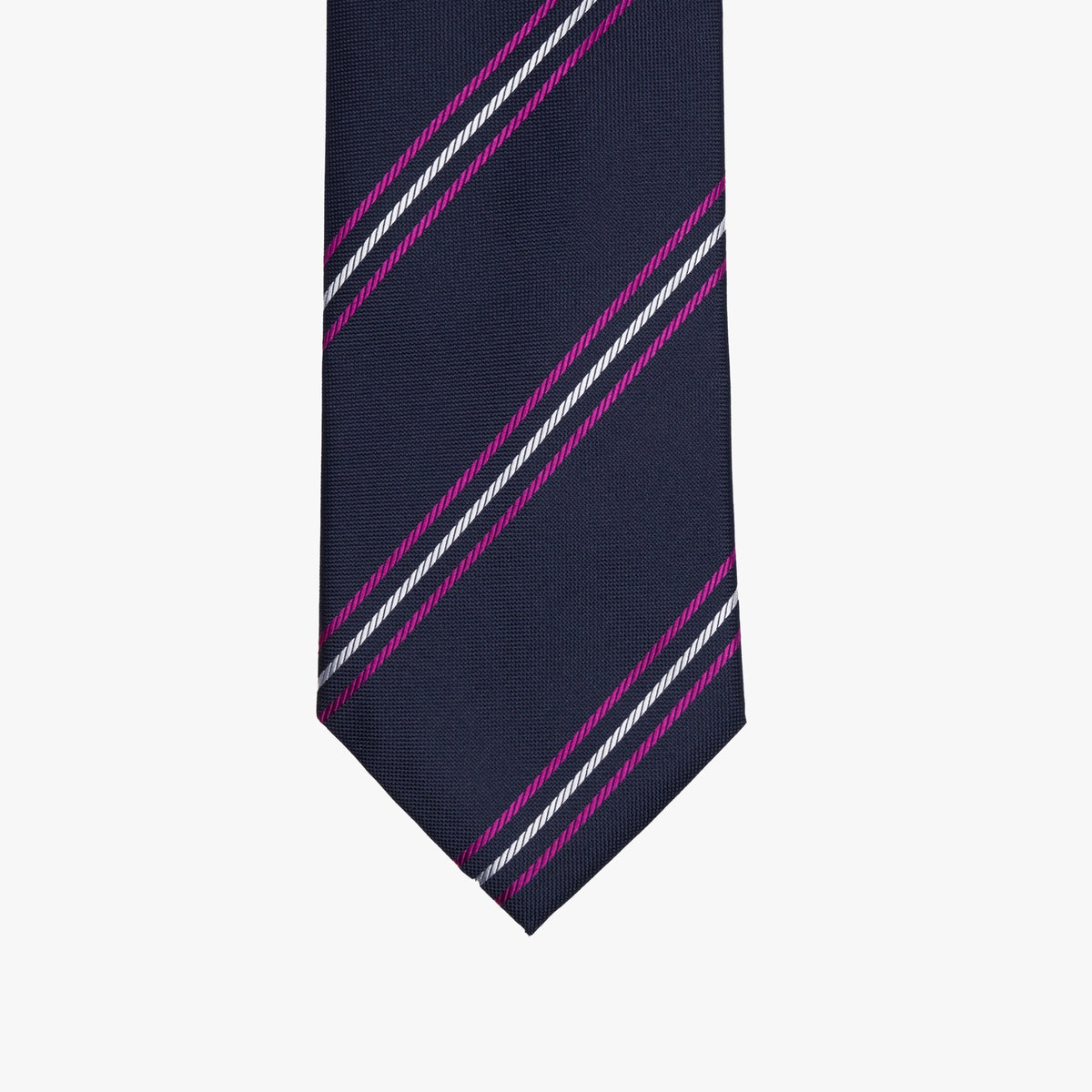 Krawatte in Blau mit violetten Streifen fuchsia Bild 2