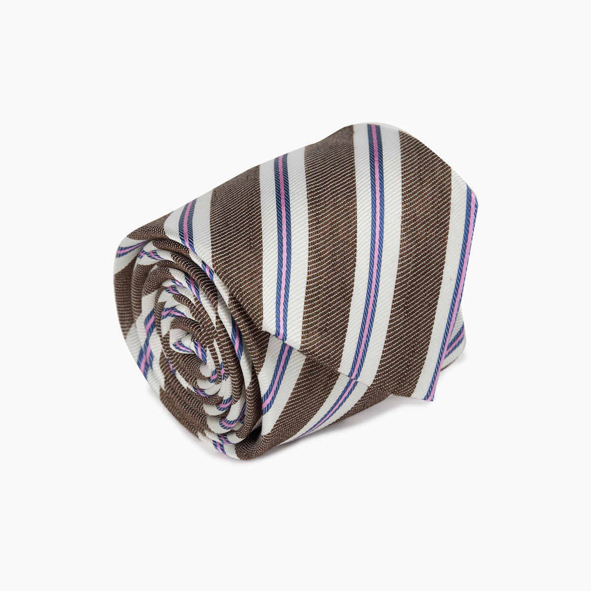 Krawatte in Braun mit weißen Streifen braun Bild 1