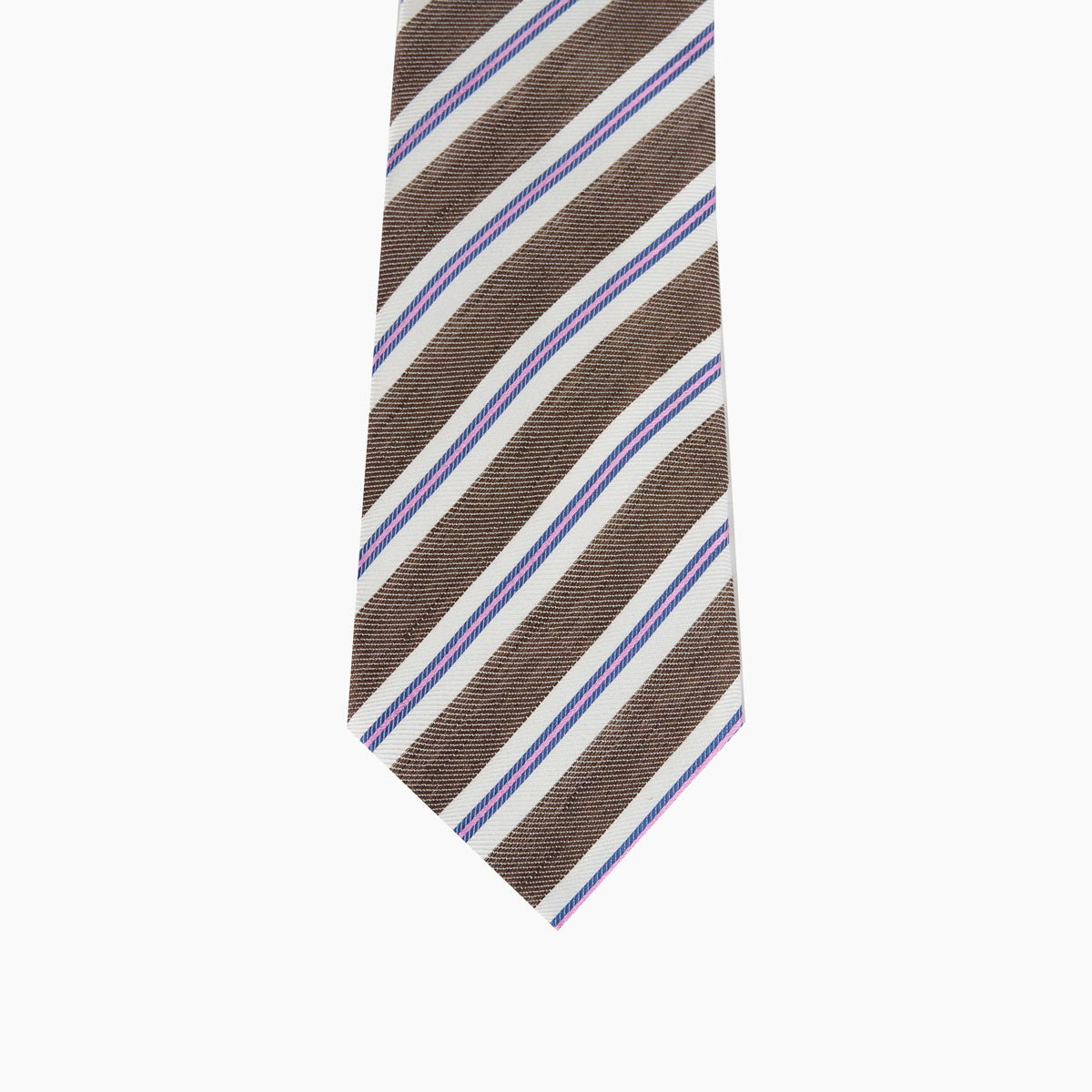 Krawatte in Braun mit weißen Streifen braun Bild 2