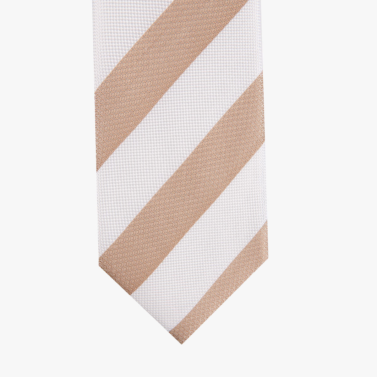 Krawatte mit breiten Streifen in beige weiß beige/white Bild 2